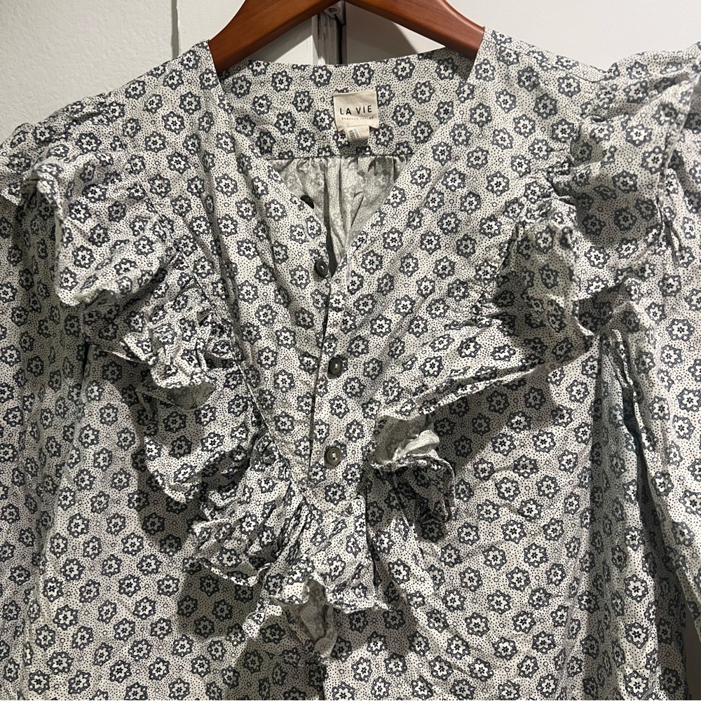 Rebecca Taylor La Vie Geometric Print Blouse - Picture 2 of 9
